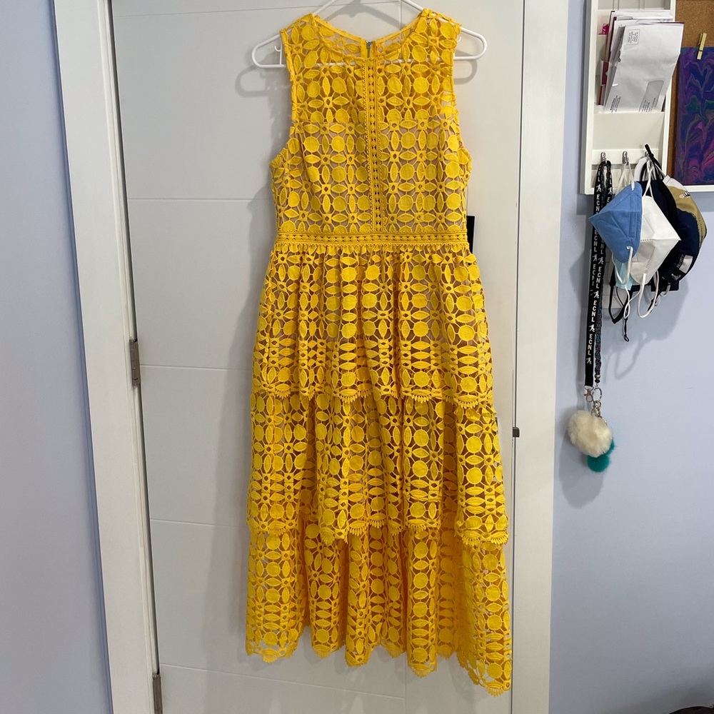 Lulu’s yellow patterned maxi dress